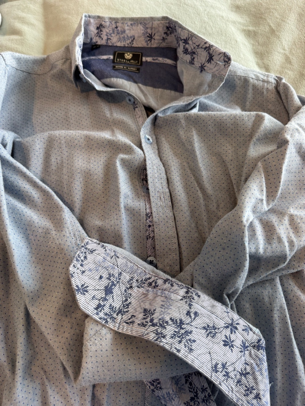 Men's Navy Button-Down Casual Shirt
